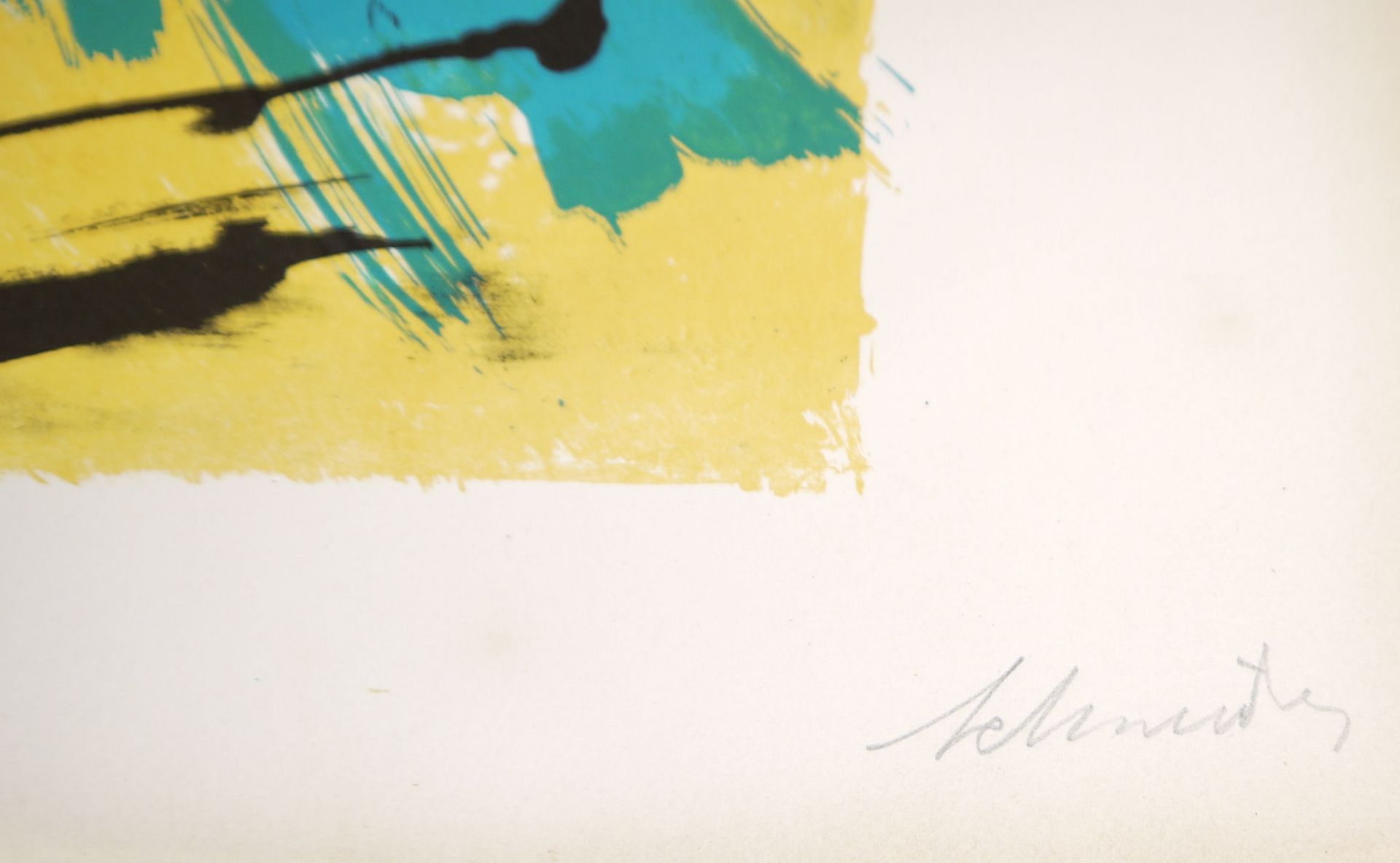 Gérard Schneider, Abstrakte Komposition, signierte Farblithographie um 1955 - Bild 2 aus 2