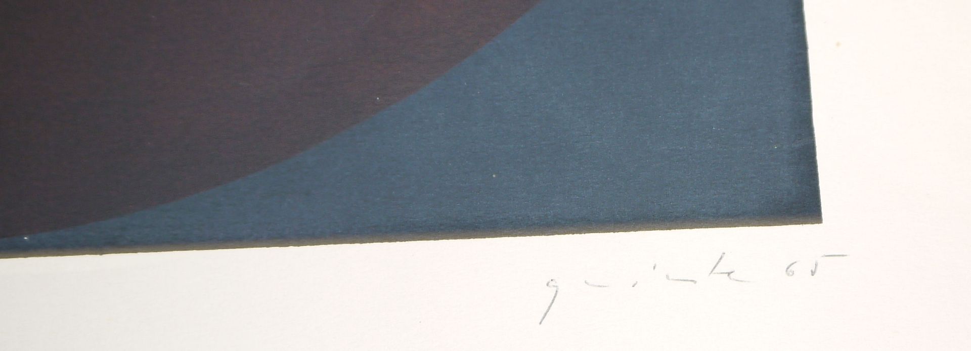 Lothar Quinte, "Corona mit Streifen", sign. Farbsiebdruck von 1965 - Bild 2 aus 2