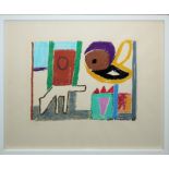 Ida Kerkovius, Schwebendes und Tier, signierte Farbserigraphie von 1963, gerahmt