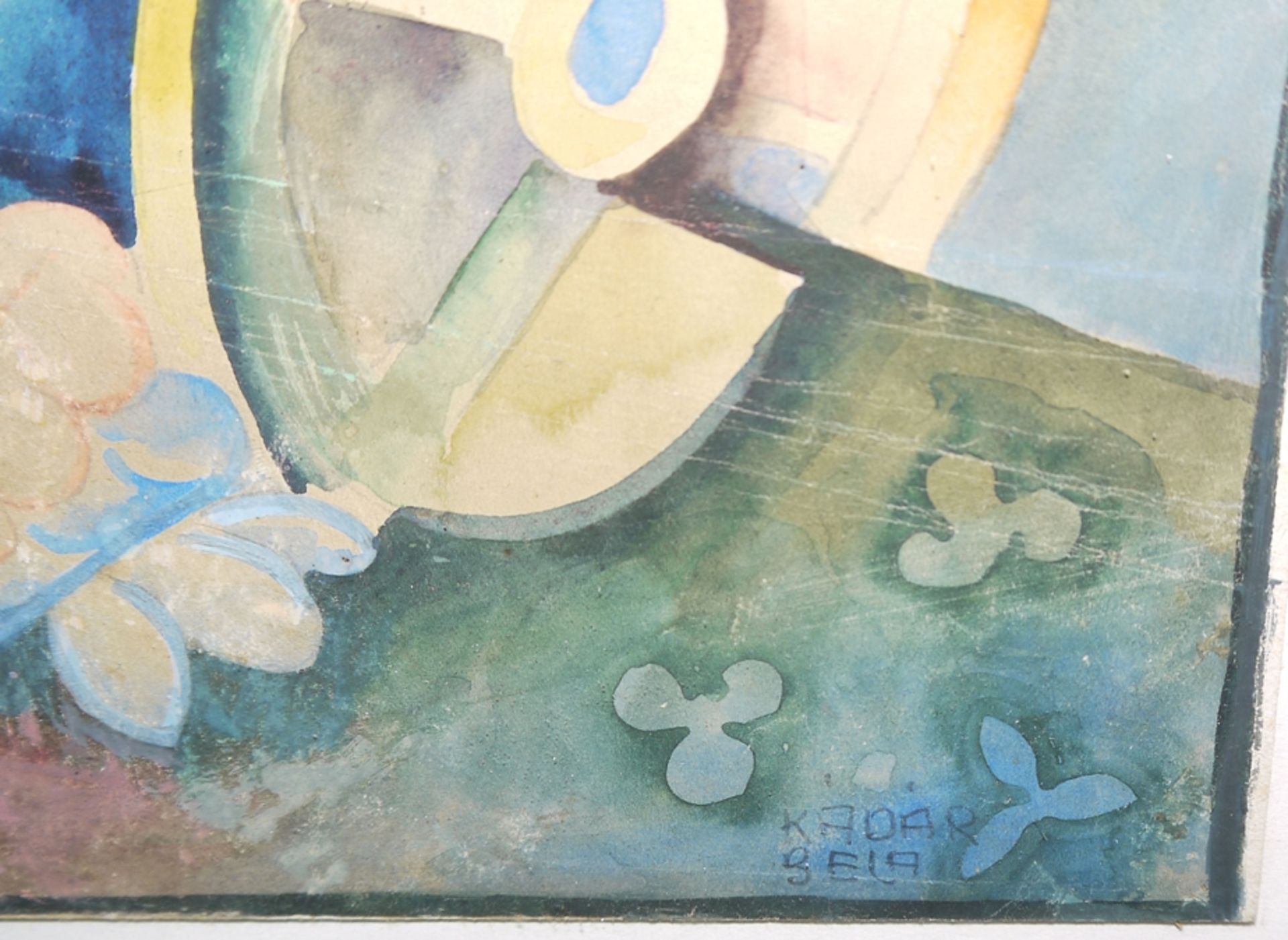 Béla Kádár, Kutschfahrt durch die Natur, signiertes Aquarell, um 1920 - Bild 3 aus 3