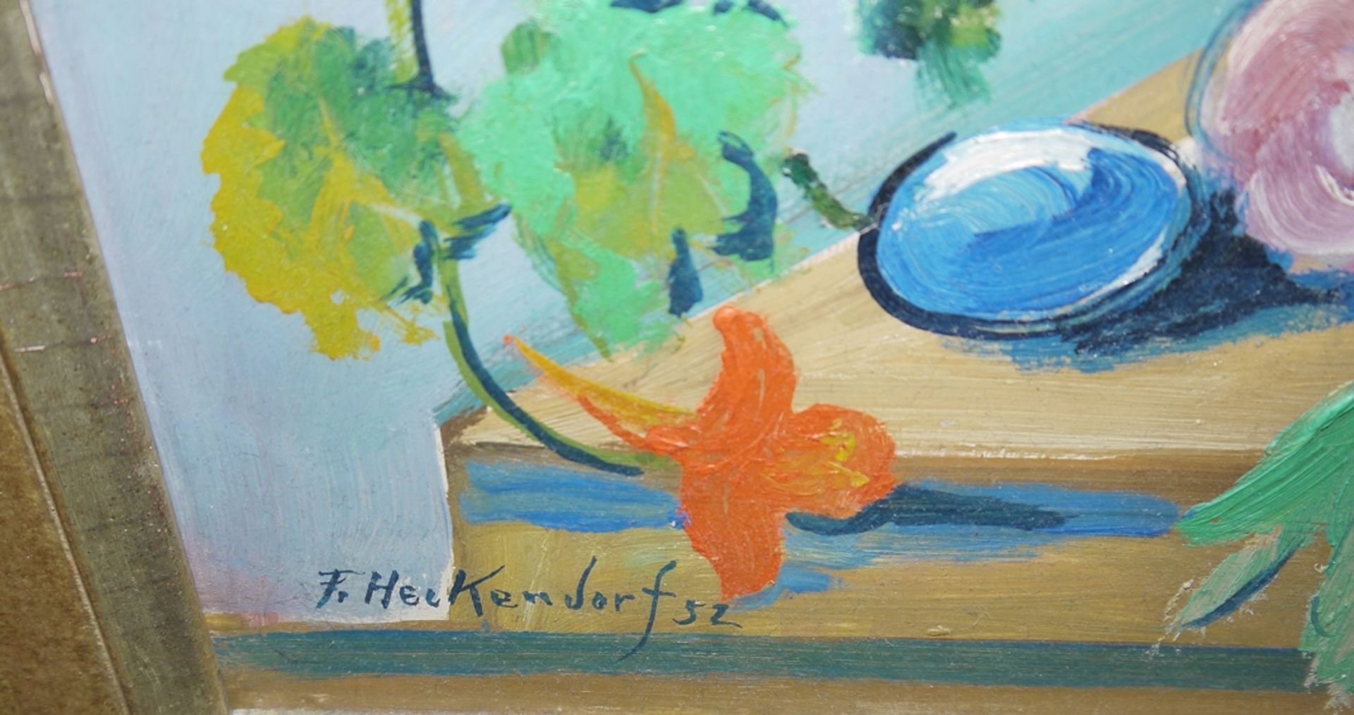 Franz Heckendorf, Expressive Blumen, Ölgemälde, gerahmt - Bild 2 aus 4