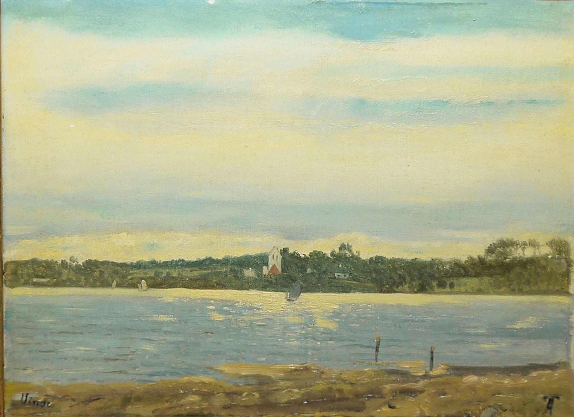 Anton Thorenfeld, "Vinde V. Skive", Ölgemälde um 1900, gerahmt