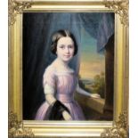 Otto Diller, Mädchenporträt, Ölgemälde von 1851