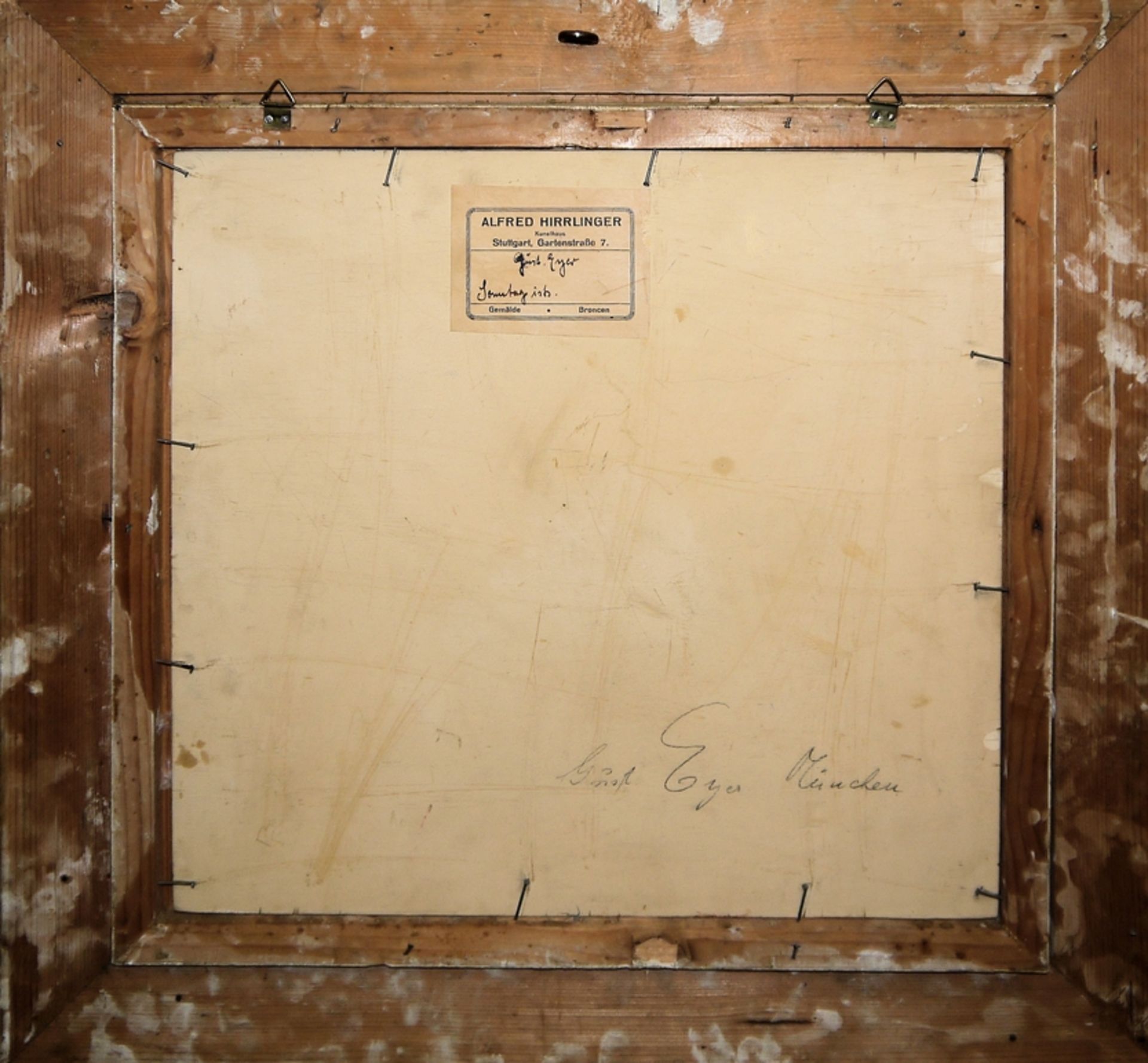 Gustav Eyer, "Sonntag ists", Ölgemälde im Goldstuckrahmen - Bild 3 aus 3