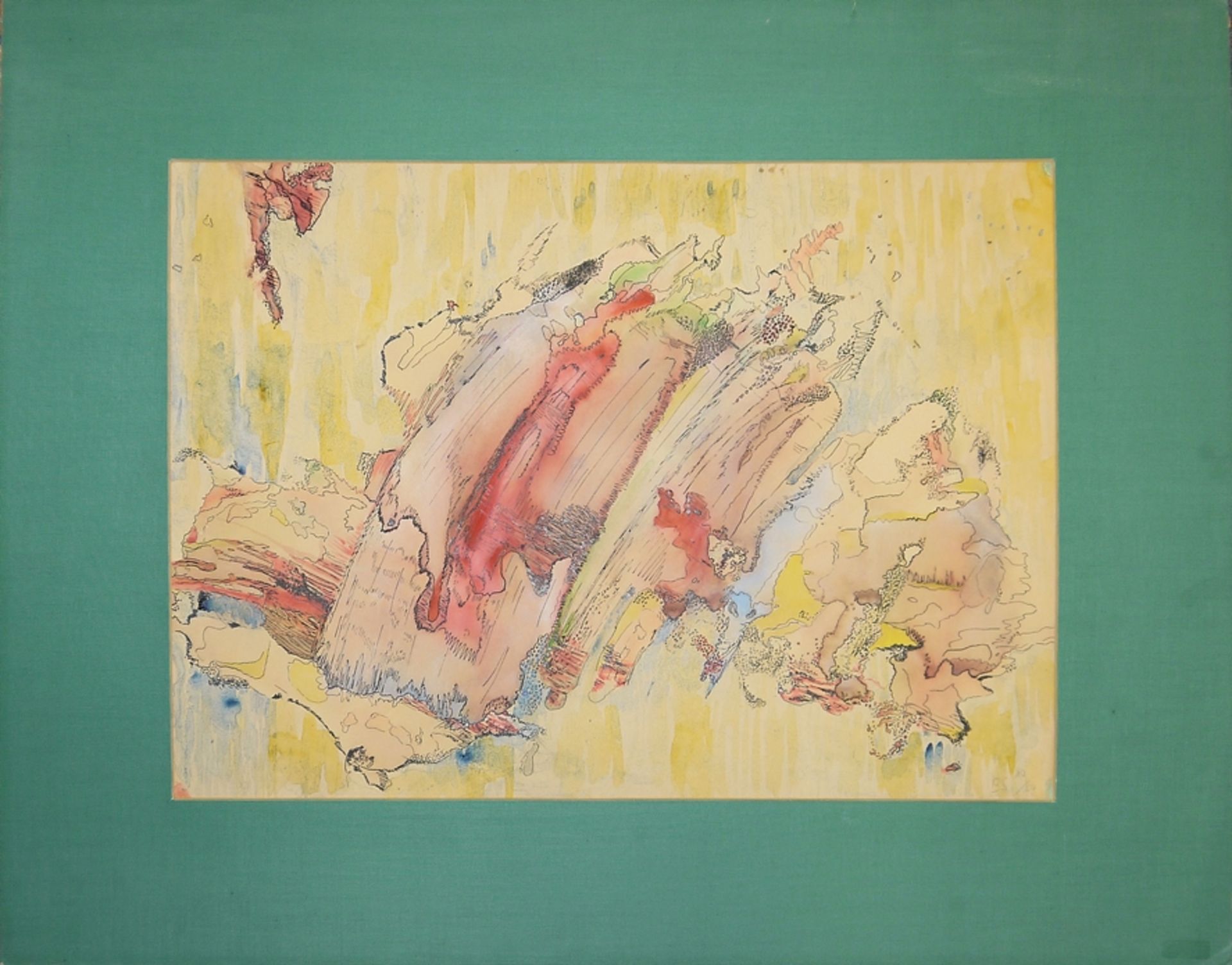 Bernard Schultze, Informelle Komposition, Aquarell/Tusche von 1954 - Bild 3 aus 3