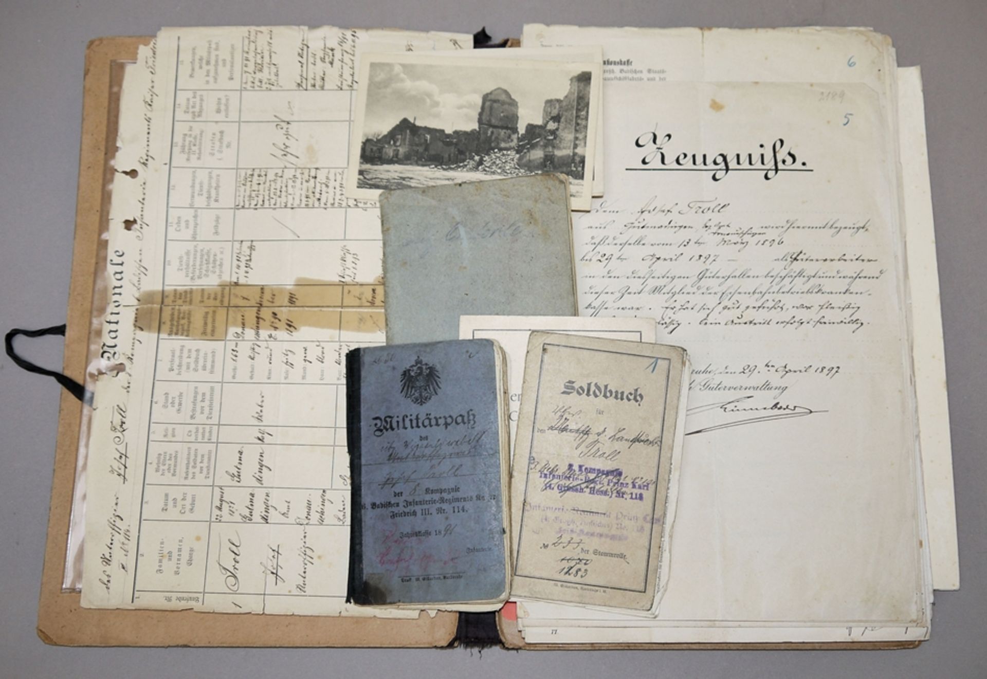 Dokumenten- und Urkundennachlass eines Militärangehörigen des Badischen Infanterie-Regiments 114, b