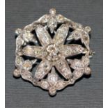 Diamant-Anhänger-/Brosche, Gold, um 1900/20