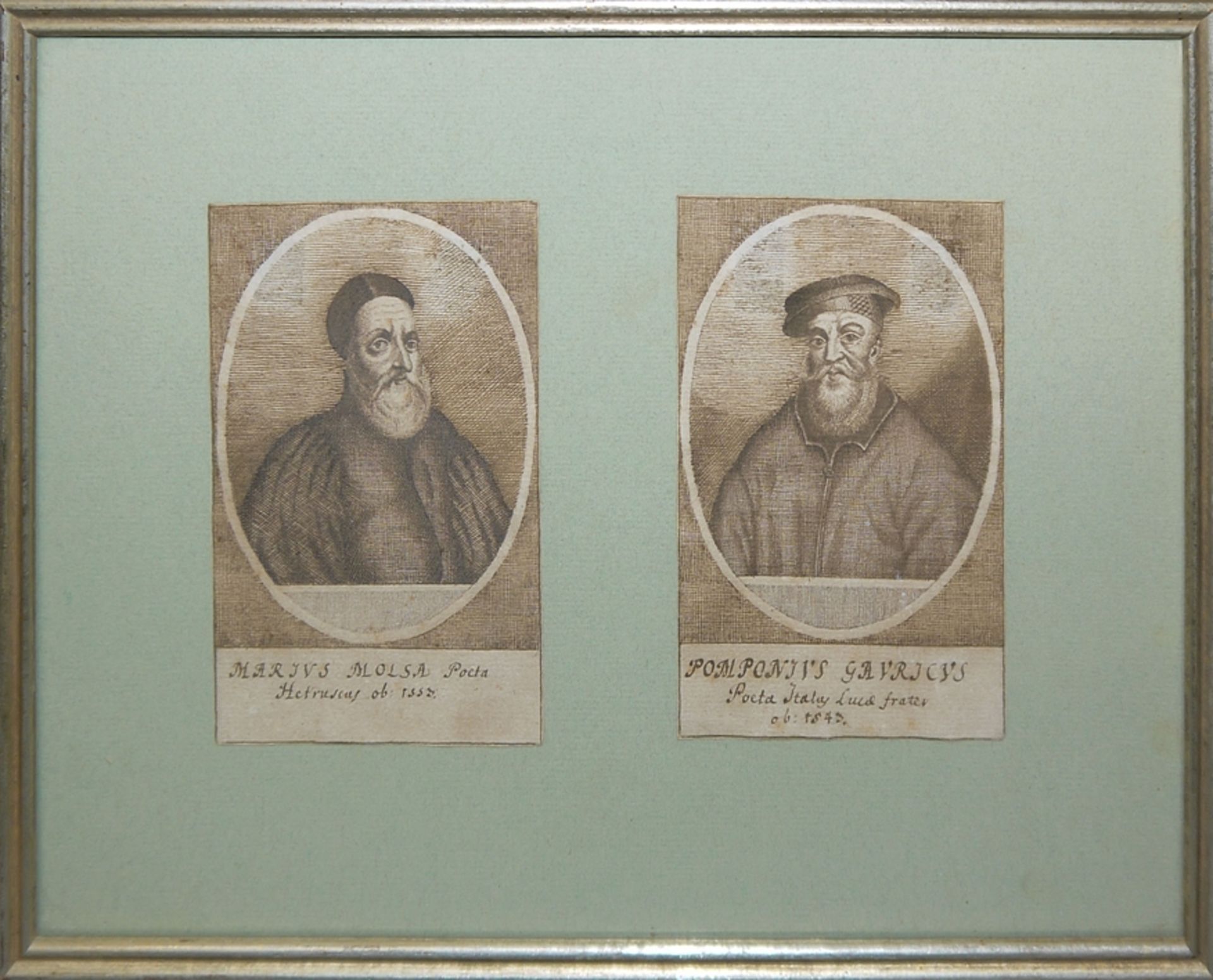 Isaac Bullart, 6 Tuschezeichnungen berühmter Männer, die originalen Vorlagen für die / oder Nachzei - Bild 2 aus 3