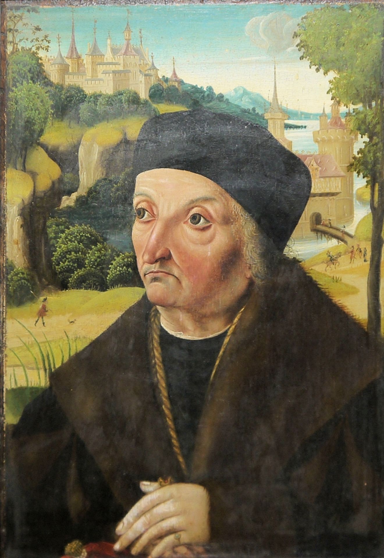 Altmeister, in der Art des Bartholomaeus Bruyn / Nachfolge, Porträt eines vornehmen Herrn, Ölgemäld - Bild 2 aus 3