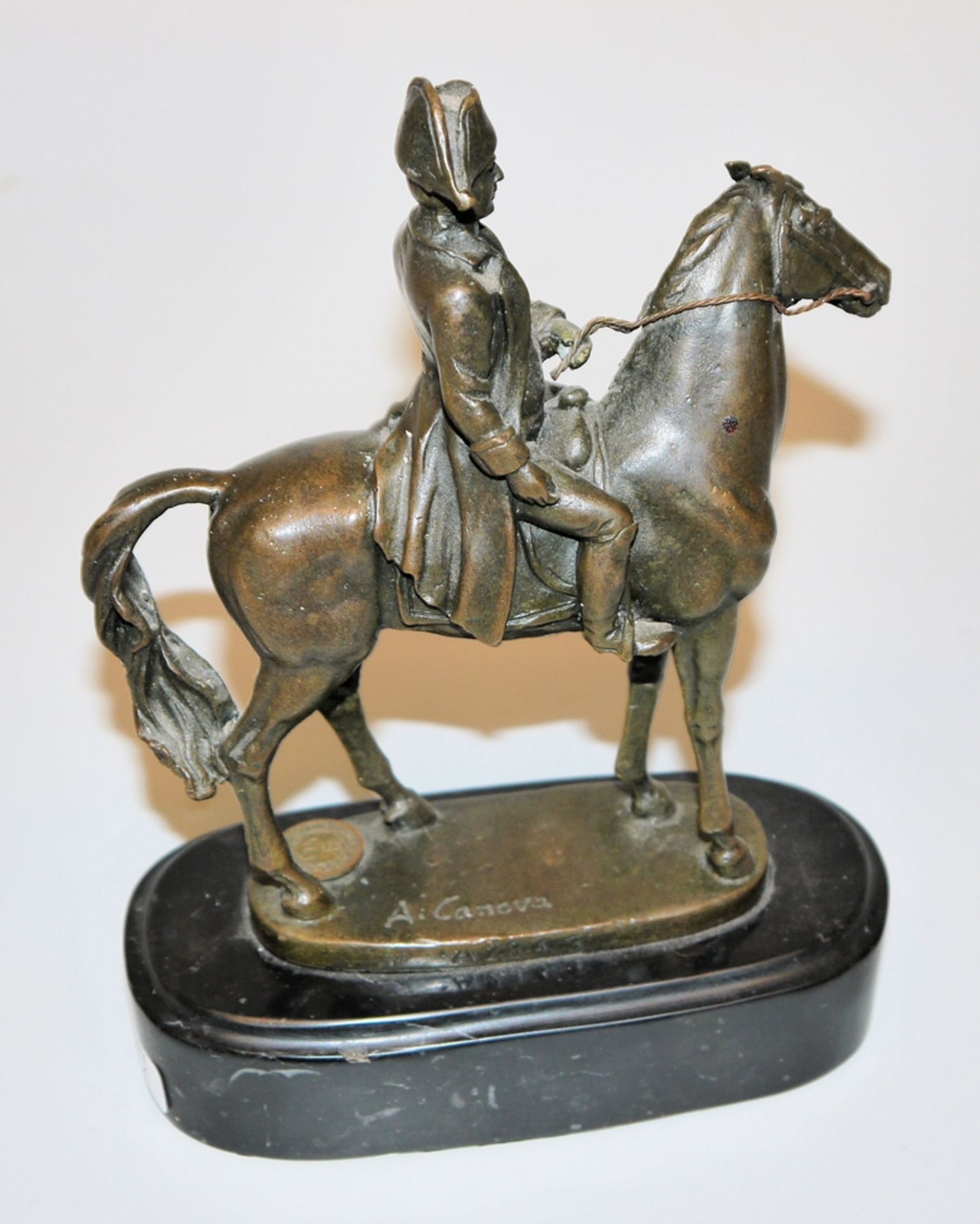 Nach Antonio Canova, Napoleon zu Pferde, Bronzeplastik 20. Jh. - Bild 2 aus 2