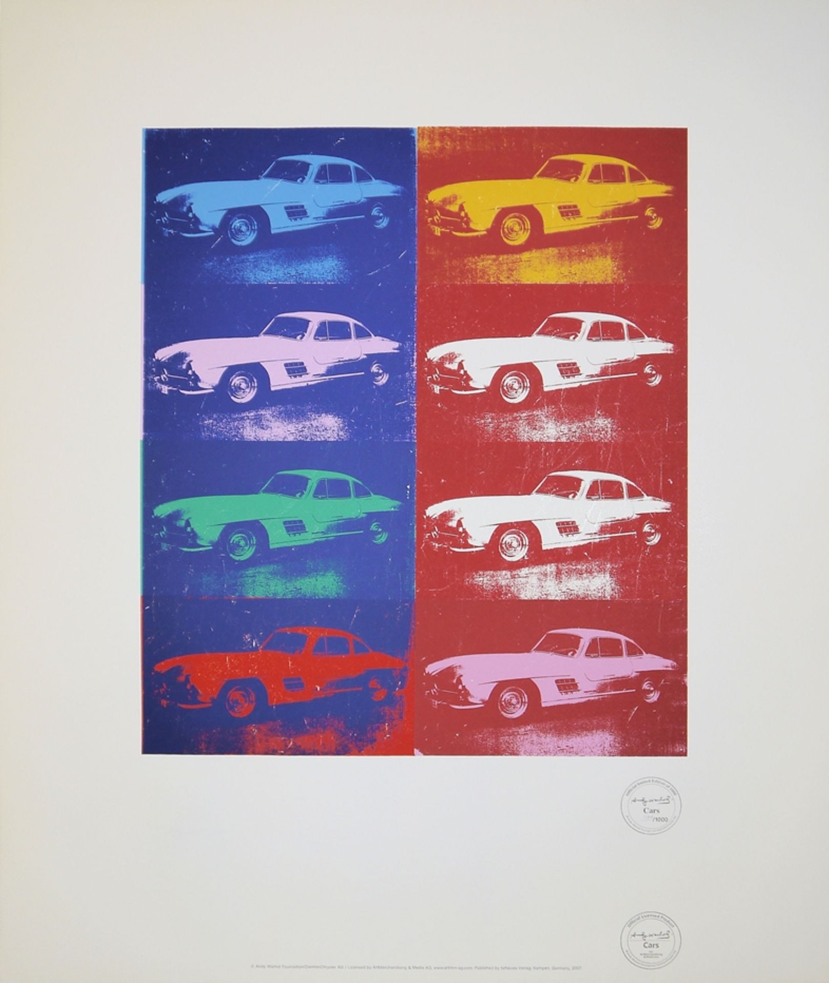 Andy Warhol, Mercedes-Benz 300 SL Coupé (1954), Serigraphie, limitierte Edition von 2008