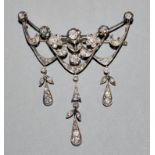 Diamant-Brosche/-Anhänger, Gold, wohl Russland um 1908-17, Liebhaberstück!