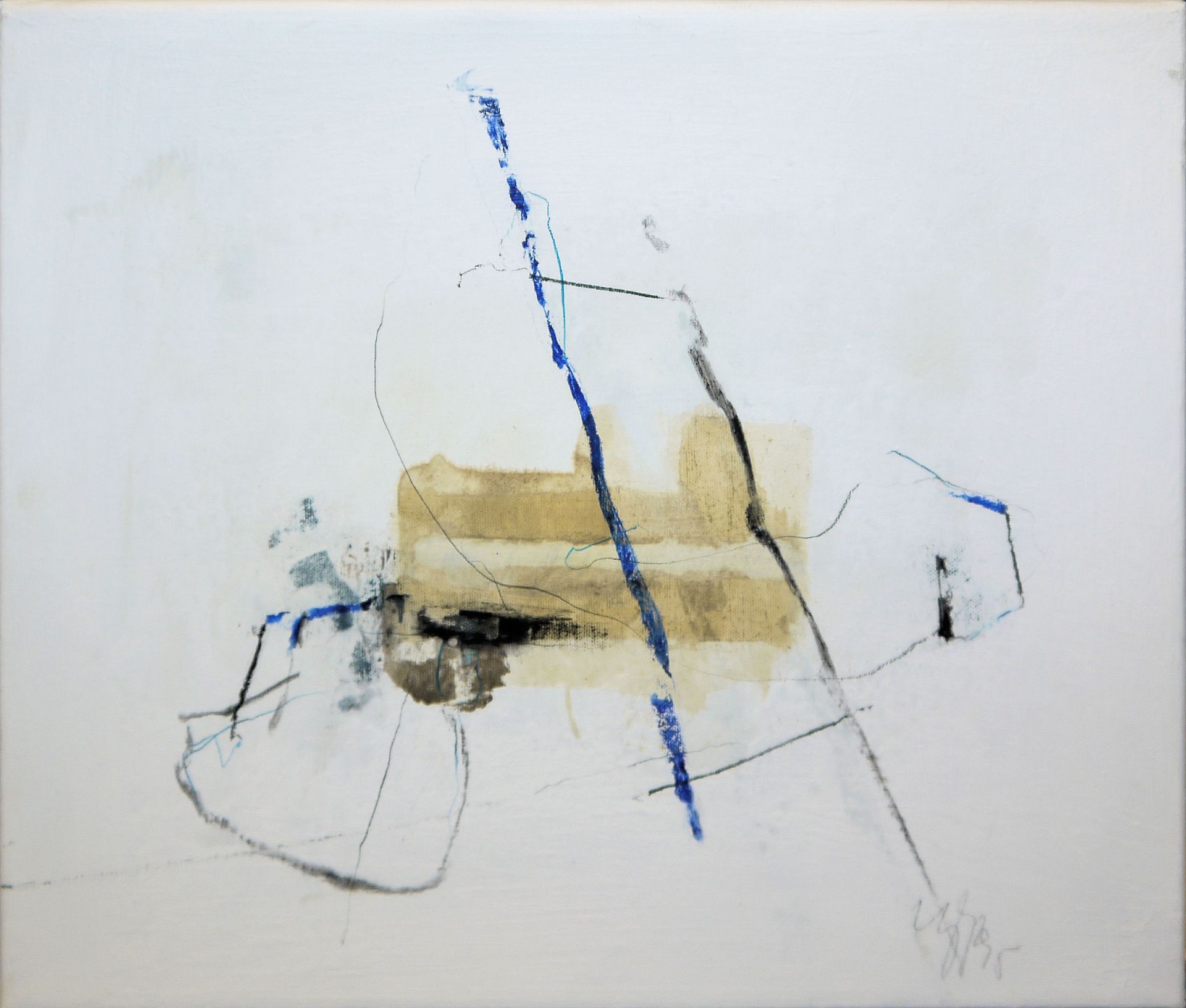 Manfred Nipp, "Ragiu 2" und Abstrakte Komposition, 2 Mischtechniken, 1990er Jahre