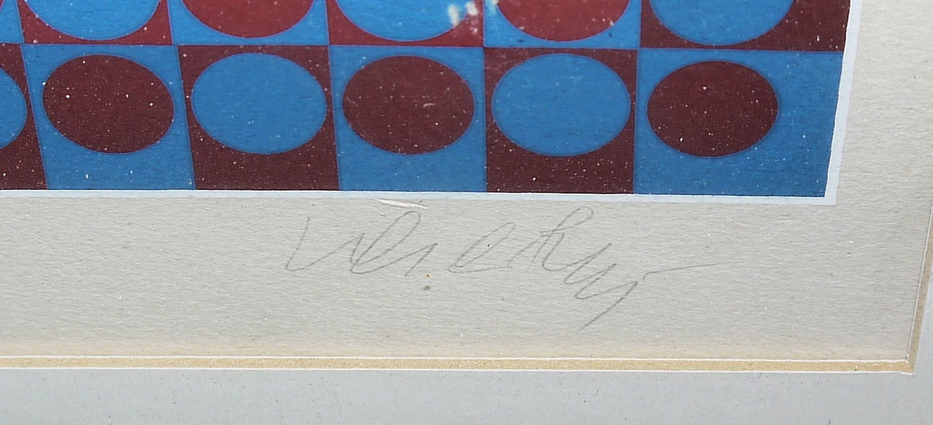 Victor Vasarely, "Hang", großer signierter Farbsiebdruck von 1979, gerahmt - Bild 2 aus 2