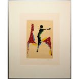 Marino Marini, Gioco Colorato, signierte Farbradierung von 1978, gerahmt