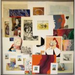 Umfangreicher Sammlungs-Nachlass mit 42 sign. Graphiken der 1950-1990er Jahre, in Sammelmappe, Selb