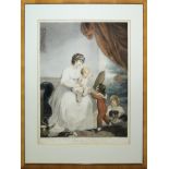 Nicolo Schiavonetti / Henry Singleton, "Maternal instruction" & "Maternal love", 2 große handkolori