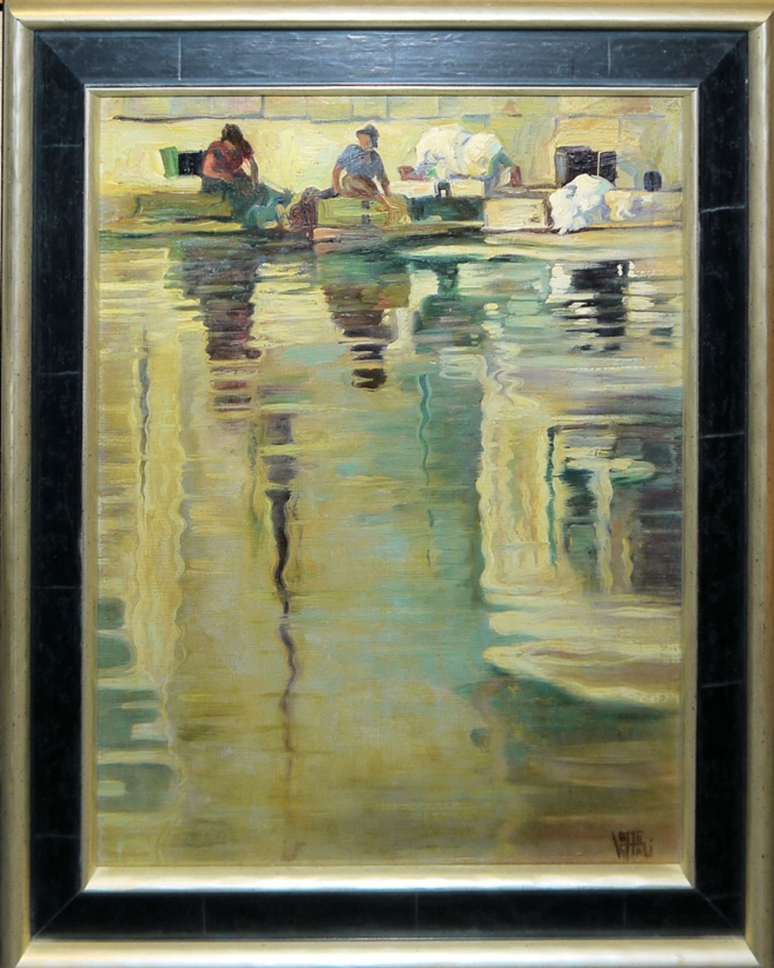 Otto Vittali, Wasserspiegelung, Ölgemälde, gerahmt