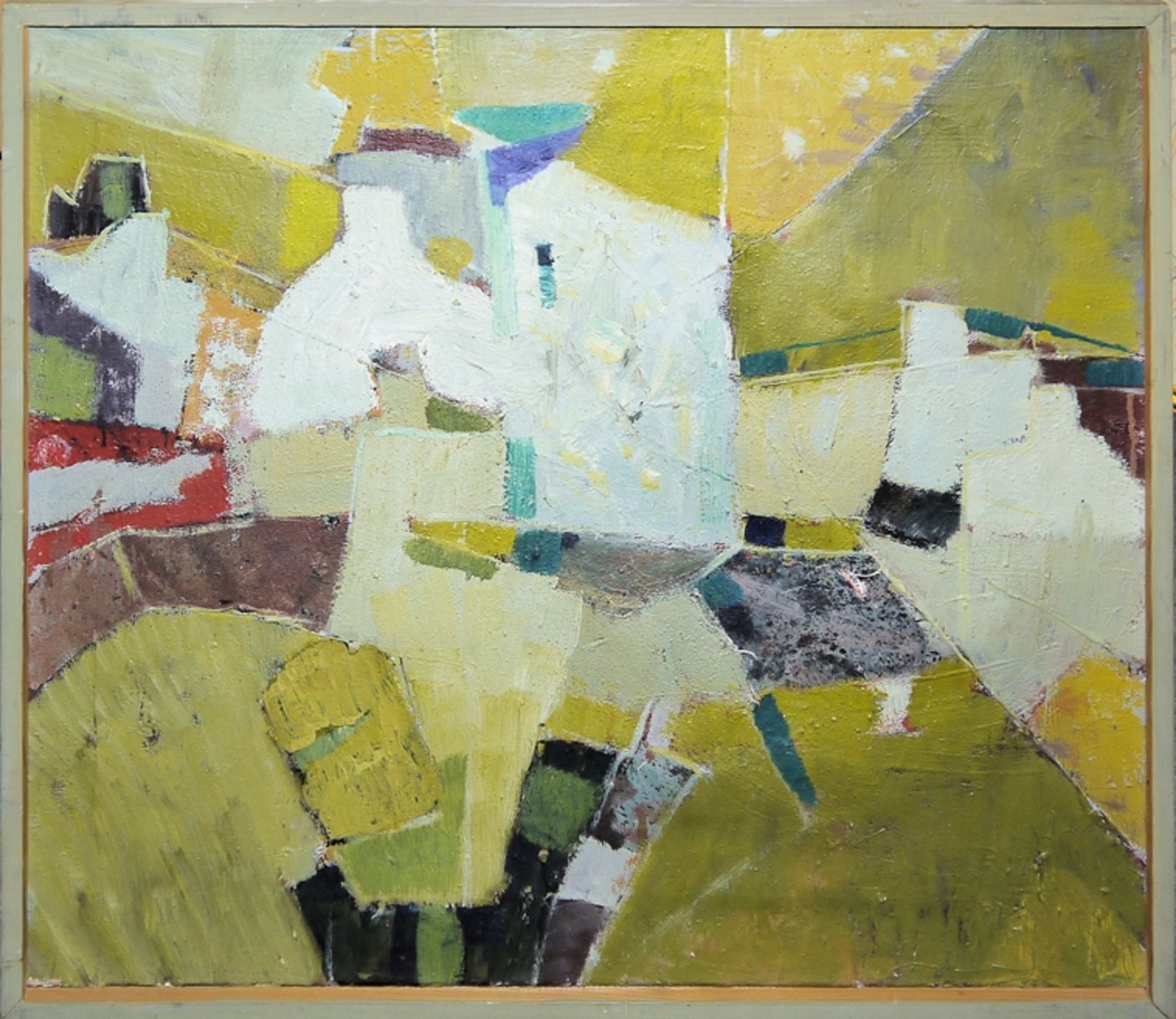 Köbi Lämmler, Abstrakte Landschaft, signiertes Ölgemälde von 1958
