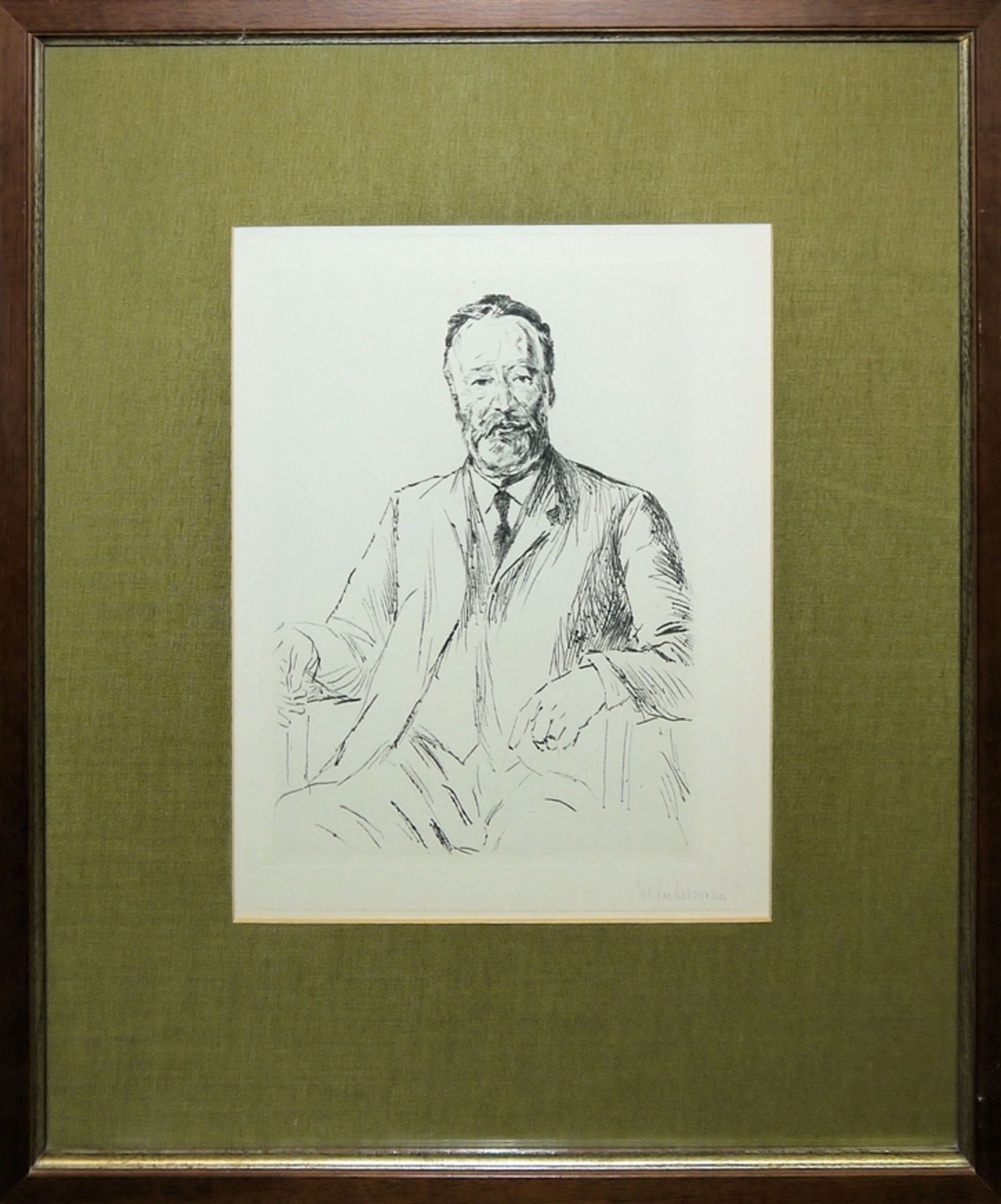Max Liebermann, Porträt Dr. Wolffson, signierte Kaltnadelradierung von 1915, gerahmt - Bild 3 aus 3