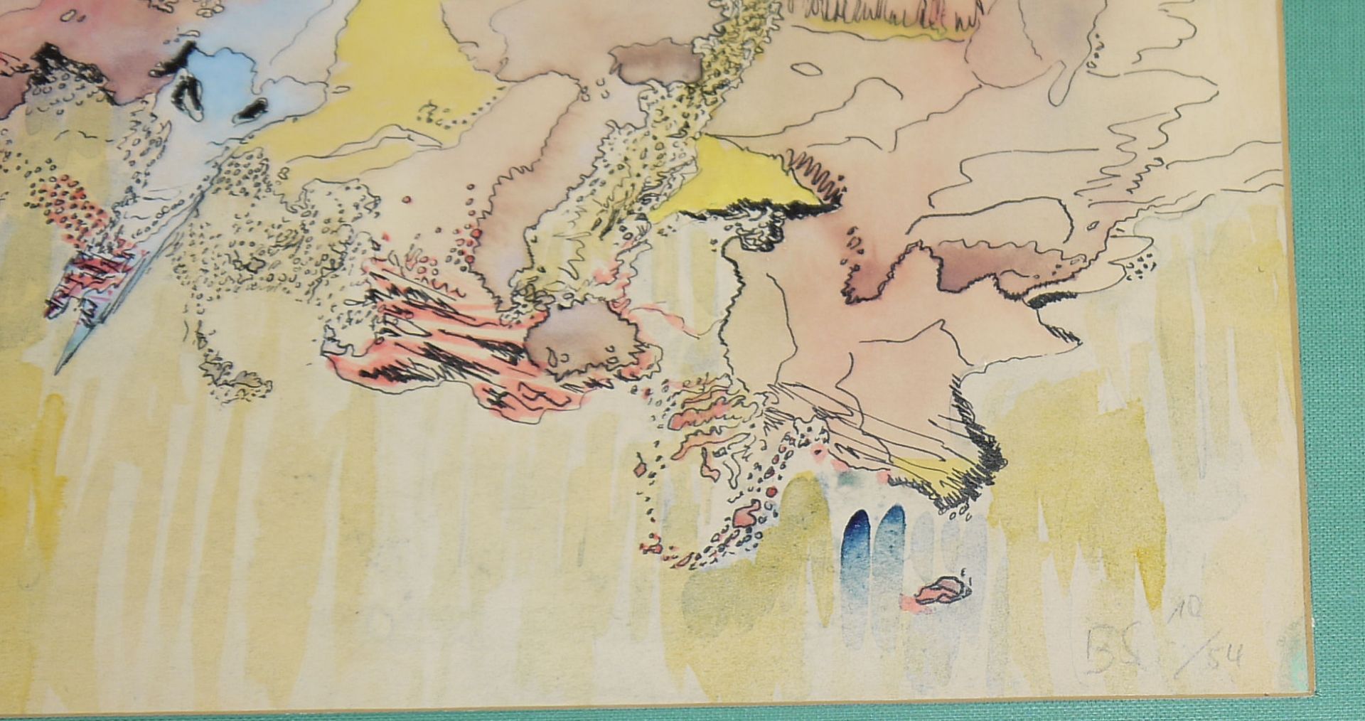 Bernard Schultze, Informelle Komposition, Aquarell/Tusche von 1954 - Bild 2 aus 3