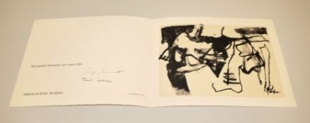 Afro, Neujahrskarte mit Originallithographie, Erker Galerie St. Gallen