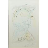 Salvador Dalì, "Die Taubenaugen der Braut", sign. Radierung mit Pochoir und Goldauflage von 1971, g