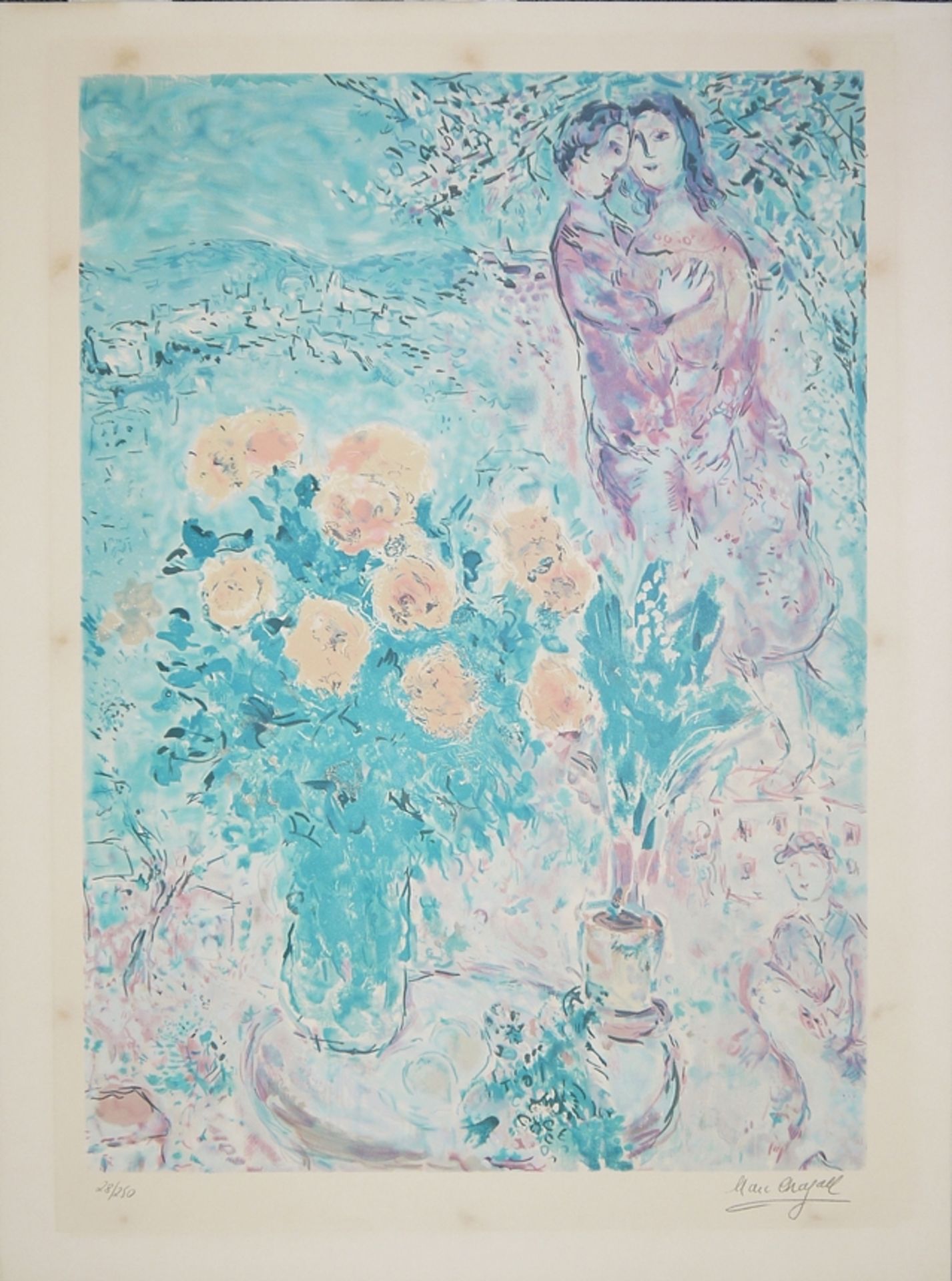 Marc Chagall, "Fleurs d'Amour", Farblithographie