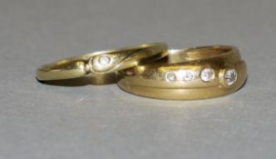 Zwei Brillantringe, Gold
