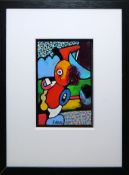 Otmar Alt, "Gartenfreund", kleines Acryl-Gemälde, gerahmt