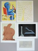 Horst Antes, Konvolut von 6 Farblithographien, 2 x signiert 