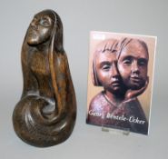 Fidelis Bentele, "Die Welle", Holzskulptur à la Ernst Barlach, dazu eine Monographie über den Bildh