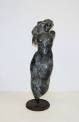 Thomas Burhenne, Weiblicher Akt "Spindeltorso", Bronzeplastik von 1986