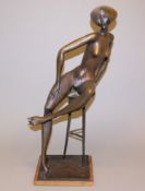 Sergio Capellini, "Donna Seduta", Bronzeplastik