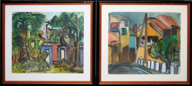 Rudolf Ernst Bredow, 4 ansprechend gleich gerahmte Pastelle/ Aquarelle der frühen 1960er Jahre