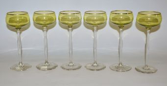 Hans Christiansen, sechs Jugendstil-Weingläser "Pistazie", Theresienthal um 1950/10