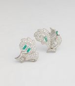 Paar Art Déco Diamant-Clips