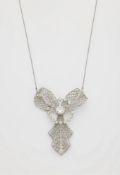 Belle Epoque Anhängercollier mit Diamanten