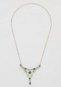Belle Epoque Collier mit kolumbianischen Smaragden