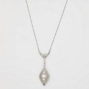 Art Déco Collier negligé mit Diamanten