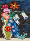 Gabriele Münter, Blumenstillleben auf schwarzem Grund