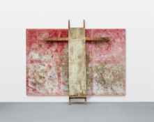 Hermann Nitsch, Reliktinstallation 6-Tage-Spiel: Schüttbild und Kreuztragbahre