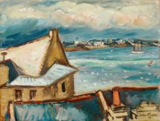 Achille-Émile Othon Friesz, Flussufer mit Häusern und Segelschiff