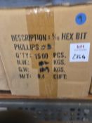 5/16 Phillips Hex Bit 1500 Pcs
