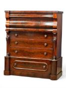 A Large Victorian Mahogany Chest of Drawers. C.1860, Mid 19th Century. 3/4