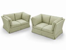 A Pair of Parker & Farr Ltd Feather Filled Two Seater Sofas. Purchased from Harrods of London.