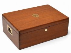 A Large Victorian Mahogany Campaign Table Box. 44x31x16.5cm.