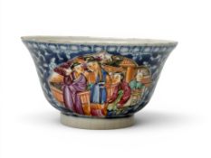 A Chinese Export Mandarin Palette Bowl. Qianlong (1735-1796) 18th Century. 12x6.5cm.