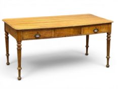 A Large Irish Oak Kitchen Table with Two Drawers. By William “The Bard” Walsh, Navan County Meath.