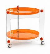 An Italian Space Age Bar Cart. Designed by Luigi Massoni for Guzzini. C.1970. 66x63.5cm.